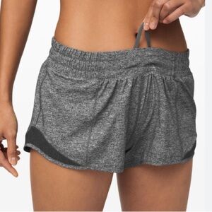 Lululemon Hotty Hot Heather gray lined shorts 8